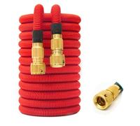 Manguera de jardín extensible con conector metálico doble