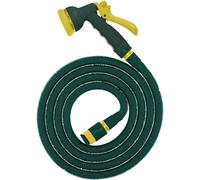 Manguera de jardín flexible con 8 funciones de rociado, 33 metros, certificado con adaptador y conector, extensible