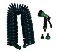 Manguera de Jardín Flexible de 15 M, Manguera de Agua en Espiral para Jardín con Aspersor, Juego de Adaptadores de Boquillas Rociadoras para Manguera de Jardín, para Riego de