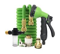 Manguera de jardín mágica agua extensible Conexión cobre Tubería for pistola CirculacióN Fluida(Green with foam pot,100FT-30M)