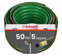 Manguera de jardín Schmith, de 5 capas, 3/4", 50 m. Manguera de agua flexible y resistente, ideal para riego de jardines y uso doméstico