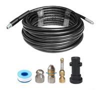 Manguera de limpieza de drenaje de alcantarillado de alta presión para KARCHER para K1-K5 - Desatascador de tubos de goma de metal flexible con boquillas - Accesorio de equipo al aire libre resistente