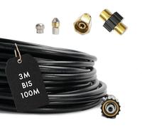 Manguera de limpieza de tuberías M&M Smartek 5 piezas compatible con Kärcher Kränzle in asy Lock desde el año de fabricación Q4 2017 con acoplamiento junta giratoria y boquilla de limpieza (25m)