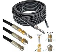 Manguera de limpieza de tuberías para Kränzle DN10 K1050 serie X, boquilla de desagüe, rata de alcantarillado, juego de limpieza flexible (juego - rígido, giratorio y espiral, 40 metros)