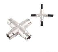 Manguera de nebulización de alta presión de 9,5mm, conector rápido, boquilla de nebulización, adaptador de Metal, tapón final de tubo de riego 2 piezas Quick-connect four-way