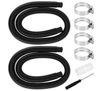 Manguera De Piscina De 32mm, 2 Unidades De 1,5 M Para Bomba De Piscina, Manguera De Repuesto Para Piscina Con 4 Clips De Seguridad Y 1 Conector De Manguera, Manguera Para Bombas De Piscina (Negro)