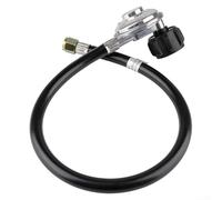 Manguera de propano y conjunto de regulador con longitud estándar de 2 pies o 4.9 pies para tanques de propano de 5 libras y 40 libras, parrillas para electrodomésticos al aire libre (ángulo recto de