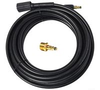 Manguera de PVC de alta presión para Karcher serie K, tubería de limpieza de agua de 6,5 mm con adaptador de conexión rápida, cable negro con accesorios de latón para el cuidado del vehículo, 6 metros