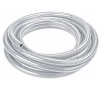 Manguera de PVC reforzada Wiltec, con un diámetro interior de 19 mm, un grosor de pared de 3,5 mm y una longitud de 10 metros. Manguera apta para uso alimentario, con una presión máxima de 10 bares