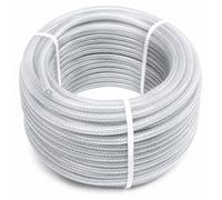 Manguera de PVC reforzada Wiltec, con un diámetro interior de 25 mm, un grosor de pared de 4 mm y una longitud de 25 metros, apta para uso alimentario hasta un máximo de 9 bares