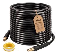 Manguera de repuesto de lavadora de alta presión de 15 m para lavadoras a presión domésticas Kärcher K Series K2, K3, K4, K5, K7, accesorios de extensión de tubo de limpieza de agua, conector rápido