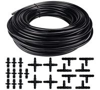 Manguera de riego de 20 metros de manguera de riego de manguera de PVC de 4/7 mm con 22 conectores de manguera para jardín, invernadero, balcón