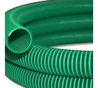Manguera de succión y presión Wiltec, 5 metros, flexible, 50 mm (2 pulgadas), color verde. Fabricada en Europa, para conectar a bombas de estanque y sistemas de suministro de agua domésticos