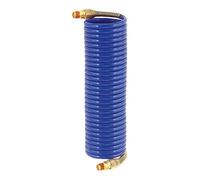 Manguera en espiral, unión roscada y muelle de protección, nailon 11 PA, R 1/8, diámetro de manguera de 4,7 x 3,1, PN a 23 °C máx. 22 bares. Longitud: 10,0 m.