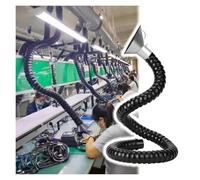 Manguera Flexible para recolección de Polvo, conducto de extracción de Aire Blanco y Negro de 8 Pulgadas con Cubierta de Acero Inoxidable, colector de Humos Giratorio de 360° para Taller y b