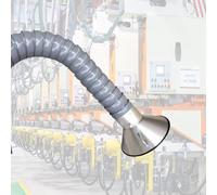 Manguera industrial de extracción de polvo de 6 pies, brazo colector de aire con capucha para soldadura, soldadura y marcado, conducto flexible gris, diámetro interior de 160 mm
