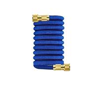 Manguera Jardín Extensible 30M/100FT, Manguera de Riego 3X TPE 7,5-30M con Pistola Pulverizadora, Conectores Cobrizos, Azul(Plastic connector 7.5m)