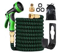 Manguera Jardín Manguera Extensible 15M 50ft, con boquilla de 9 funciones Manguera de agua con accesorios de latón macizo y núcleo de látex doble, para el Lavado de Automóviles, Riego de Jardines