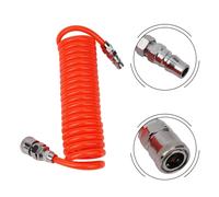 Manguera Neumática para Herramientas, Manguera Espiral para Compresor de Aire, Manguera Neumática Larga, Diámetro Exterior para Compresores de Aire Rojo 6M
