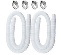 Manguera para piscina, 2 unidades, diámetro 32 mm, 1,5 m para piscina fuera del suelo - Accesorios de repuesto para bomba y filtro (azul) (blanco)
