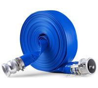 Manguera plana VEVOR, 50,8 mm x 30 m, manguera de PVC para aguas residuales, compatible con diversas bombas, para el tratamiento de aguas residuales, transporte de agua y otros usos