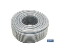 Manguera pvc cristal c/refuerzo 12x18mm/50m