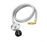 Manguera Reguladora Propano 6FT para Planchas 17/22 Pulgadas(Stainless steel + brass)