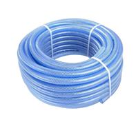 Manguera técnica de PVC transparente reforzada, de 19x3 mm, con una longitud de 50 metros, apta para productos fitosanitarios y productos químicos, con alta resistencia a la presión