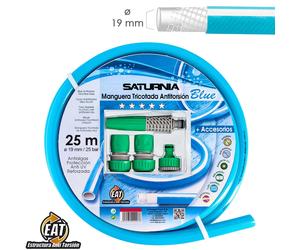 Manguera tricotada no torsion blue ø 19 mm. rollo 25 metros. con acce