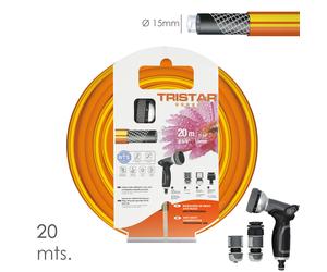Manguera tricotado no torsion 15 mm. - 5/8' rollo 20 metros con kit de