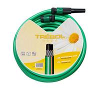 Saturnia Manguera verde trébol trenzado 15 mm (5/8") Rollo 15 m con accesorios