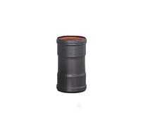 Manguito de unión H-H esmaltado de color negro 850°C - Ø80 mm para conducción de humos de estufas y chimeneas de pellet