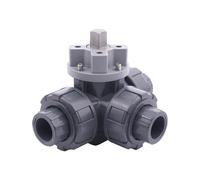 Manguito para Cementar 20 mm L-bore Válvula de Bola PVC de 3 Vías ISO-Top F03 10 bar PTFE/EPDM