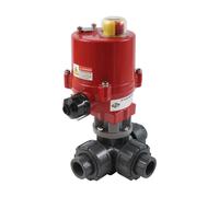 Manguito para cementar 63 mm L-port válvula de bola eléctrica de PVC de 3 vías 12 V CA/CC PTFE/EPDM