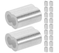 Manguitos de Engaste de Aluminio Doble Barril 5/64 Pulg | Diseño de Doble Cañón sin Costuras, Soporte Equilibrado de Carga, Uso en Cables de Barandilla y Rigging Exterior