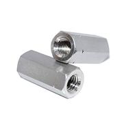 Manguitos hexagonales M10 x 50, 2 unidades, hexagonales para exterior, SW 17, art. 9071 A2, acero inoxidable
