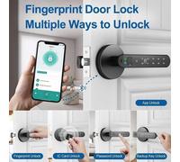 Manija con lector de huellas dactilares, cerradura electrónica con teclado táctil, cerradura inteligente con teclado táctil y funciones inteligentes, para puertas de acceso, casas