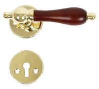Manija de latón con pomo oscuro, rosetas y placa para cerradura, para puertas interiores de 30-45 mm, diseño moderno
