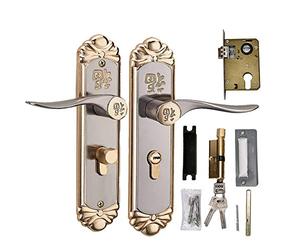 Manija de puerta con cerradura de aleación de zinc, seguridad interior, manija de puerta de inodoro con llave