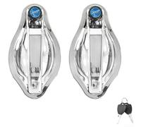 Manija de puerta de aluminio de plata con el núcleo de la cerradura para el triciclo eléctrico y el cuadriciclo, 17x9cm(2PCS)