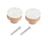 Manija Para Tocador 2 uds mango de madera perilla tocador ratán 25mm forma redonda café blanco hecho a mano mimbre tejido cajón muebles