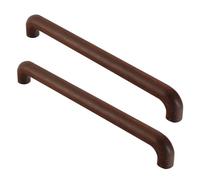 Manijas de Gabinete Marrones Tiradores para Puertas de Muebles de Madera Maciza Tiradores de Armario de Cocina de Haya 2 Tiradores de Cajón de Madera (Hole distance 192mm)
