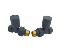 Manissa Válvulas de riel de toalla recta antracita 1/2" /15mm Válvulas de radiador