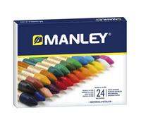 Manley pack de 24 ceras blandas de trazo suave - ideal para gran variedad de tecnicas y aplicaciones - fabricacion artesanal - amplia gama de colores - colores surtidos