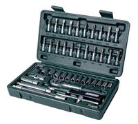Mannesmann M 2040 (6/7) Juego de 46 llaves Vaso 1/4 de acero CV, Plata,6 cm