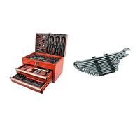 Mannesmann M19652 Juego de 12 llaves combinadas 6 a 22 CV + Mannesmann M29066 - Caja de herramientas equipada con 155 piezas