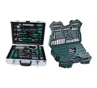 Mannesmann - M29075 - Maletín De Herramientas De Aluminio, Equipado, 108 Piezas+ M98430 - Maletín Con Llaves De Vaso Y Otras Herramientas (215 Piezas, Tamaño: 12X36X51 Cm)