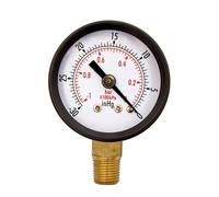 Manómetro de vacío 1psc, Mini Dial de doble escala, medidor de presión de vacío NPT -30HG/0PS de 1/4 ", indicador de pantalla Digital de Dial de 2"