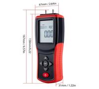 Manómetro digital de 2,4 pulgadas con pantalla LCD, manómetro portátil de doble puerto de alta precisión para medir la diferencia de presión del aire, con un rango de ±2 psi y 12 unidades de medida