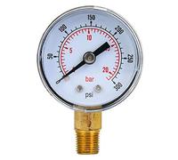 Manómetro, medidor de presión mecánico BSPT de 1/8 pulg. Conexión inferior Dispositivo de medición de presión para aire, aceite, agua(0-300psi,0-20bar)